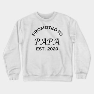 Promoted To Papa Est 2020 Funny Father's Day Gift Crewneck Sweatshirt